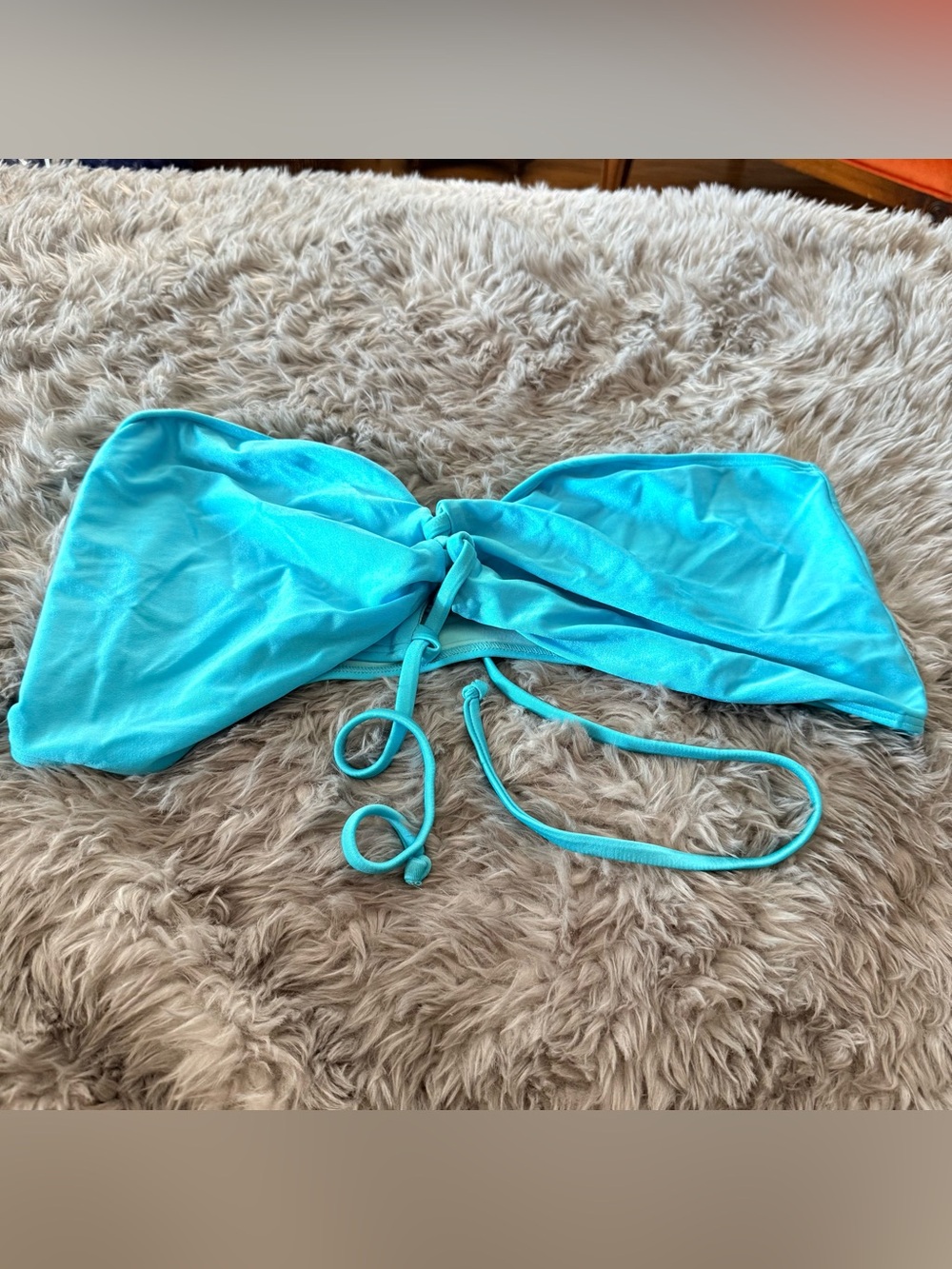 Curvy Beach electric blue bandeau top 3x